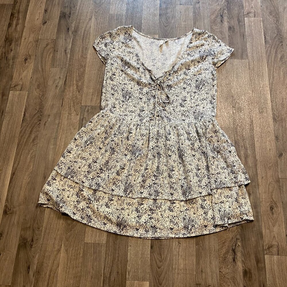 Treasure & Bond Floral Print Peasant Mini Dress Tunic Size Medium